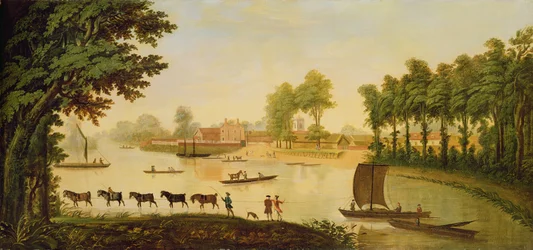 Ansicht von Shepperton am Fluss Thames, nach 1752